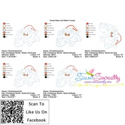 Christmas Swirls- Santa Face Embroidery Design Pattern-2