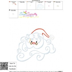 Christmas Swirls- Santa Face Embroidery Design Pattern-3
