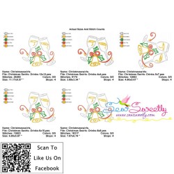 Christmas Swirls- Drinks Embroidery Design Pattern-2