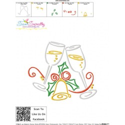 Christmas Swirls- Drinks Embroidery Design Pattern-3