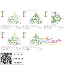 Christmas Swirls- Christmas Tree Embroidery Design Pattern-2