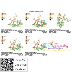 Christmas Swirls- Reindeer Embroidery Design Pattern-2