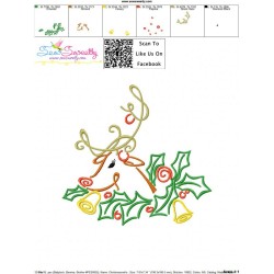 Christmas Swirls- Reindeer Embroidery Design Pattern-3