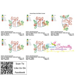 Christmas Swirls- Gifts Embroidery Design Pattern-2