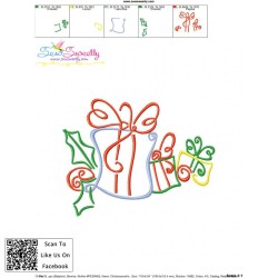 Christmas Swirls- Gifts Embroidery Design Pattern-3