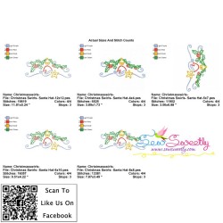 Christmas Swirls- Santa Hat Embroidery Design Pattern-2