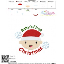 Baby's First Christmas Embroidery Design Pattern-3