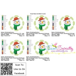 Christmas Frame- Snowman-2 Embroidery Design Pattern-2