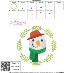 Christmas Frame- Snowman-2 Embroidery Design Pattern-3