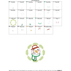 Christmas Frame- Snowman-2 Applique Design Pattern-3