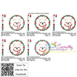Christmas Frame Polar Bear Applique Design Pattern-2
