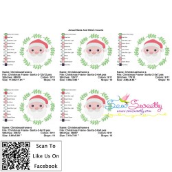 Christmas Frame Santa-2 Embroidery Design Pattern-2