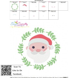 Christmas Frame Santa-2 Embroidery Design Pattern-3