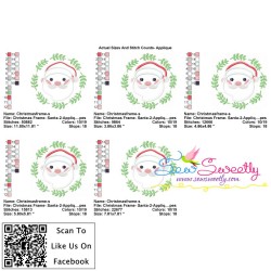 Christmas Frame Santa-2 Applique Design Pattern-2