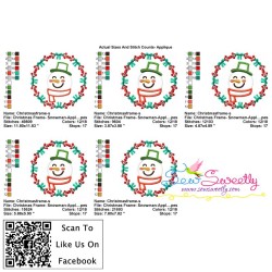 Christmas Frame- Snowman Applique Design Pattern-2