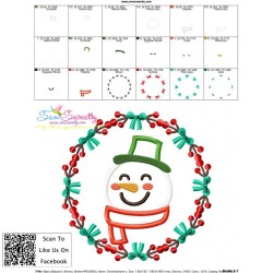 Christmas Frame- Snowman Applique Design Pattern-3