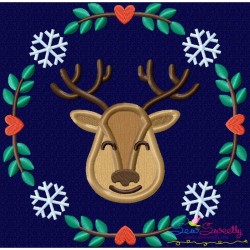 Christmas Frame- Reindeer Applique Design Pattern-1