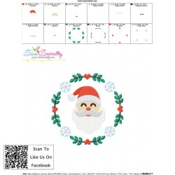 Christmas Frame- Santa Embroidery Design Pattern-3