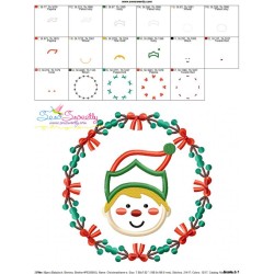 Christmas Frame- ELF Applique Design Pattern-3