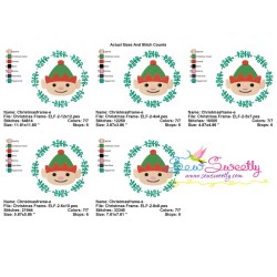 Christmas Frame ELF-2 Embroidery Design Pattern-2