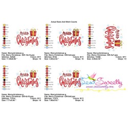 Merry Christmas Gift Lettering Embroidery Design Pattern-2
