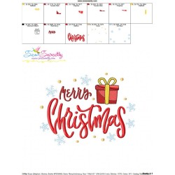 Merry Christmas Gift Lettering Embroidery Design Pattern-3