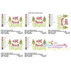 Have a Merry Christmas Lettering Embroidery Design Pattern-2