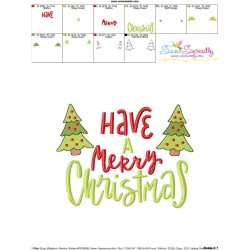 Have a Merry Christmas Lettering Embroidery Design Pattern-3