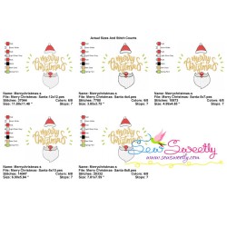 Merry Christmas Santa Lettering Embroidery Design Pattern-2