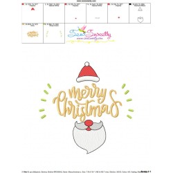 Merry Christmas Santa Lettering Embroidery Design Pattern-3