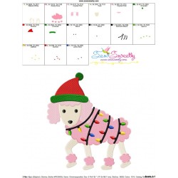 Christmas Poodle Dog Embroidery Design Pattern-5