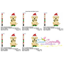 Christmas Labrador Dog Embroidery Design Pattern-2