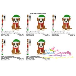 Christmas Boxer Dog Embroidery Design Pattern-2