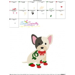 Christmas French Bulldog Embroidery Design Pattern-5