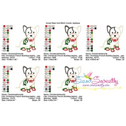 Christmas French Bulldog Applique Design Pattern-2