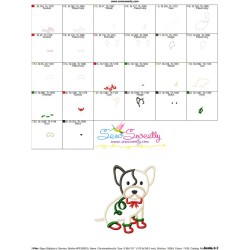 Christmas French Bulldog Applique Design Pattern-3