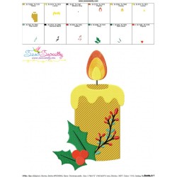 Christmas Candle-4 Embroidery Design Pattern-3