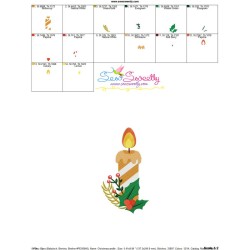 Christmas Candle-2 Embroidery Design Pattern-3