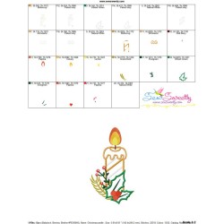 Christmas Candle-2 Applique Design Pattern-3