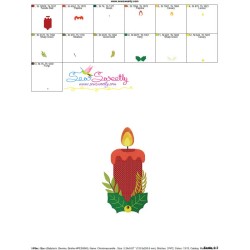 Christmas Candle-1 Embroidery Design Pattern-3