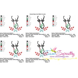 Red Nose Reindeer Silhouette-4 Applique Design Pattern-2