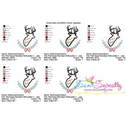 Red Nose Reindeer Silhouette-1 Applique Design Pattern-2