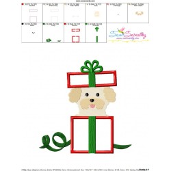 Christmas Bichon Frise Dog Applique Design Pattern-3