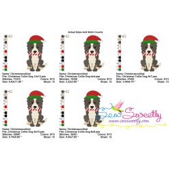 Christmas Collie Dog Embroidery Design Pattern-2
