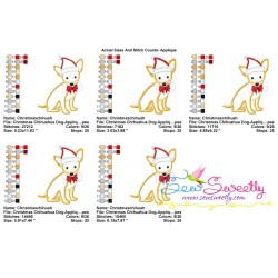Christmas Chihuahua Dog Applique Design Pattern-2
