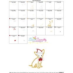 Christmas Chihuahua Dog Applique Design Pattern-3