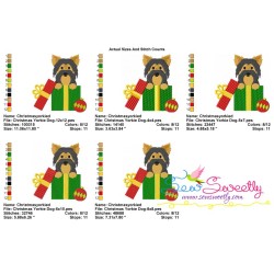 Christmas Yorkie Dog Embroidery Design Pattern-2