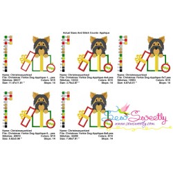 Christmas Yorkie Dog Applique Design Pattern-2