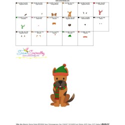 Christmas German Shepherd Dog Embroidery Design Pattern-3