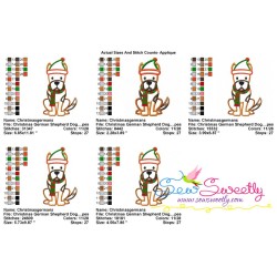 Christmas German Shepherd Dog Applique Design Pattern-2